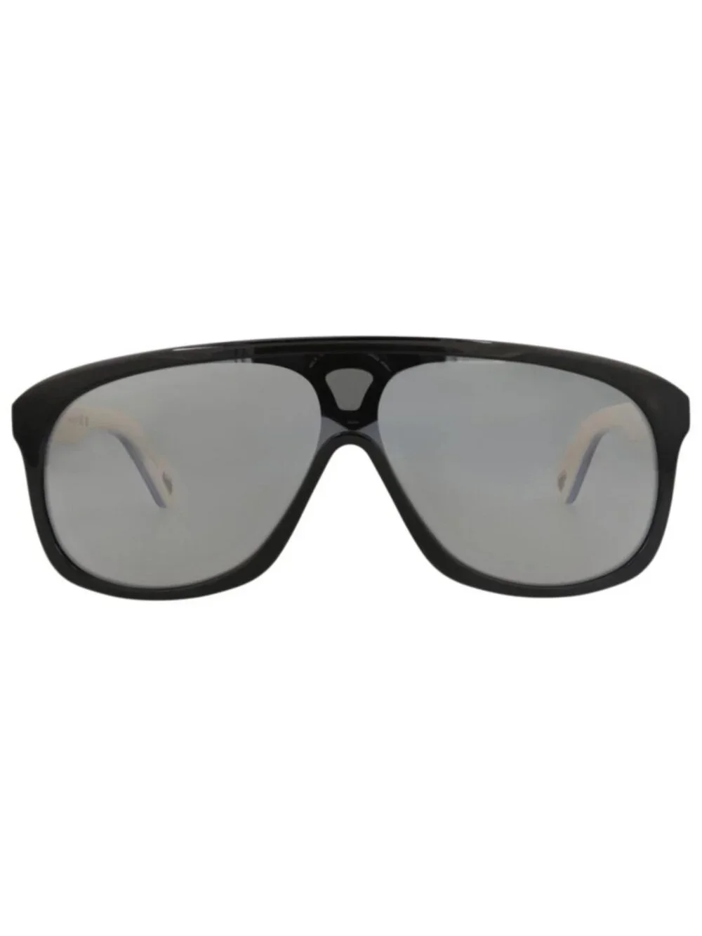 New Chloé Women's Sunglasses Aviator Recycled Acetate Frame Black Black Silver